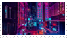 a post stamp with a vaporwave aesthetic